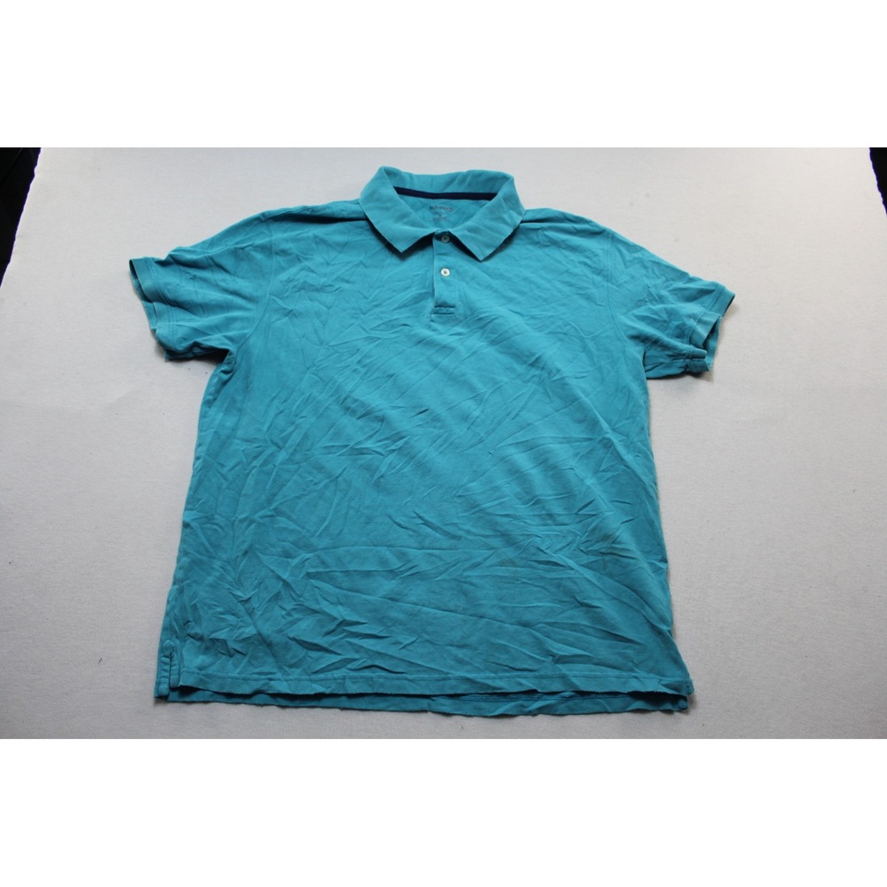 St. Johns Bay Polo Shirt Mens Extra Large Teal Blue Fair Stained Pique Cotton